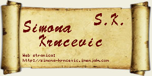 Simona Krnčević vizit kartica